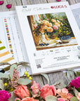 Cross Stitch Kit Luca-S GOLD - Vase with Roses and Blueberries, B719