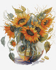 Cross Stitch Kit Luca - S - B7025, Vase with Sunflower - Luca - S Yarns