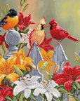 Cross Stitch Kit Luca - S - Backyard Birds with Daylilies, BU5024 - Luca - S Yarns