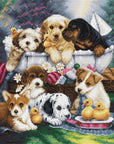 Cross Stitch Kit Luca - S - Bath Time Pups, BU5025 - Luca - S Yarns