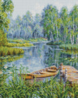 Cross Stitch Kit Luca - S - Birches at the edge of the lake, BU5012 - Luca - S Yarns