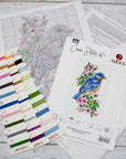 Cross Stitch Kit Luca - S - Blue bird on the branch, B1198 - Luca - S Yarns