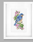 Cross Stitch Kit Luca - S - Blue bird on the branch, B1198 - Luca - S Yarns