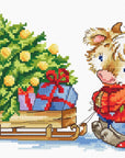Cross Stitch Kit Luca - S - Calf with Christmas tree, B1181 - Luca - S Yarns