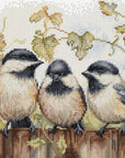 Cross Stitch Kit Luca - S - Chickadees On The Fence , BU5066 - Luca - S Yarns