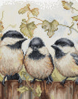 Cross Stitch Kit Luca - S - Chickadees On The Fence , BU5066 - Luca - S Yarns