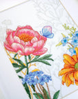 Cross Stitch Kit Luca - S - Flowers and Butterflies, BU4019 - Luca - S Yarns
