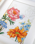 Cross Stitch Kit Luca - S - Flowers and Butterflies, BU4019 - Luca - S Yarns