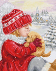 Cross Stitch Kit Luca - S - Girl Kissing Puppy, BU5027 - Luca - S Yarns