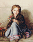Cross Stitch Kit Luca - S - Girl selling flowers, B513 - Luca - S Yarns