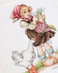 Cross Stitch Kit Luca - S - Girl with the goose, B1047 - Luca - S Yarns