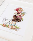 Cross Stitch Kit Luca - S - Girl with the goose, B1047 - Luca - S Yarns