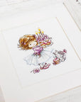 Cross Stitch Kit Luca - S - Little girl with a kitten and a cake, B1054 - Luca - S Yarns