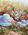 Cross Stitch Kit Luca - S - Meadow with poppies, BU4020 - Luca - S Yarns