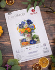 Cross Stitch Kit Luca - S - Pansies Bouquet, B7035 - Luca - S Yarns