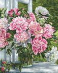 Cross Stitch Kit Luca - S - Peonies by the Window, B594 - Luca - S Yarns
