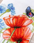 Cross Stitch Kit Luca - S - Poppies and Butterflies, BU4018 - Luca - S Yarns