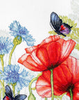 Cross Stitch Kit Luca - S - Poppies and Butterflies, BU4018 - Luca - S Yarns