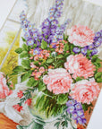 Cross Stitch Kit Luca - S - Roses and Delphiniums, BU4016 - Luca - S Yarns