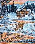 Cross Stitch Kit Luca - S - Snowy Cabin, BU4022 - Luca - S Yarns