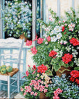 Cross Stitch Kit Luca - S - Terrace with flowers, BU4017 - Luca - S Yarns