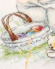 Cross Stitch Kit Luca - S - The girl making cross stitch, B1059 - Luca - S Yarns