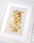 Cross Stitch Kit Luca - S - The girl with a bear, B1103 - Luca - S Yarns