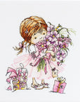 Cross Stitch Kit Luca - S - The Girl with Flowers and Gifts, B1055 - Luca - S Yarns