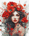 Cross Stitch Kit Luca - S - The Girl With Poppies , BU5063 - Luca - S Yarns