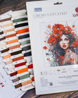 Cross Stitch Kit Luca - S - The Girl With Poppies , BU5063 - Luca - S Yarns