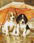 Cross Stitch Kit Luca - S - Two dogs under an umbrella, B550 - Luca - S Yarns