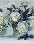 Cross Stitch Kit Luca - S - White Peonies, B517 - Luca - S Yarns