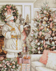 Cross Stitch Kit Luca - S - White Santa With Christmas Tree, BU5019 - Luca - S Yarns