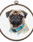 Cross Stitch Kit with Hoop Included Luca - S - Pug, BC230 - Luca - S Yarns