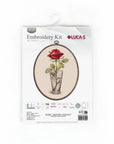 Cross Stitch Kit with Hoop Included Luca - S - Rose “Mister Lincoln”, BC235 - Luca - S Yarns
