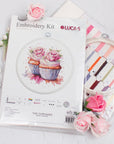 Cross Stitch Kit with Hoop Included Luca - S - The Cupcakes, BC215 - Luca - S Yarns