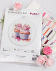 Cross Stitch Kit with Hoop Included Luca - S - The Cupcakes, BC215 - Luca - S Yarns