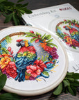 Cross Stitch Kit with Hoop Included Luca - S - The Tropical Parrot, BC201 - Luca - S Yarns