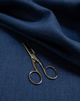 Luca - S Natural Pure 100% Linen Soft Fabric Navy Color - Luca - S Yarns