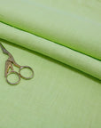 Luca - S Natural Pure 100% Linen Wrinkled Fabric Apple Green Color - Luca - S Yarns