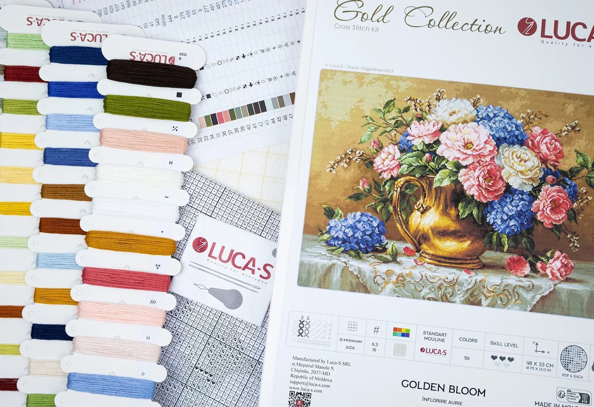 Cross Stitch Kit Luca-S GOLD - Golden Bloom, B723