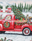 Cross Stitch Kit Luca-S GOLD- Red Christmas Truck, BU5101