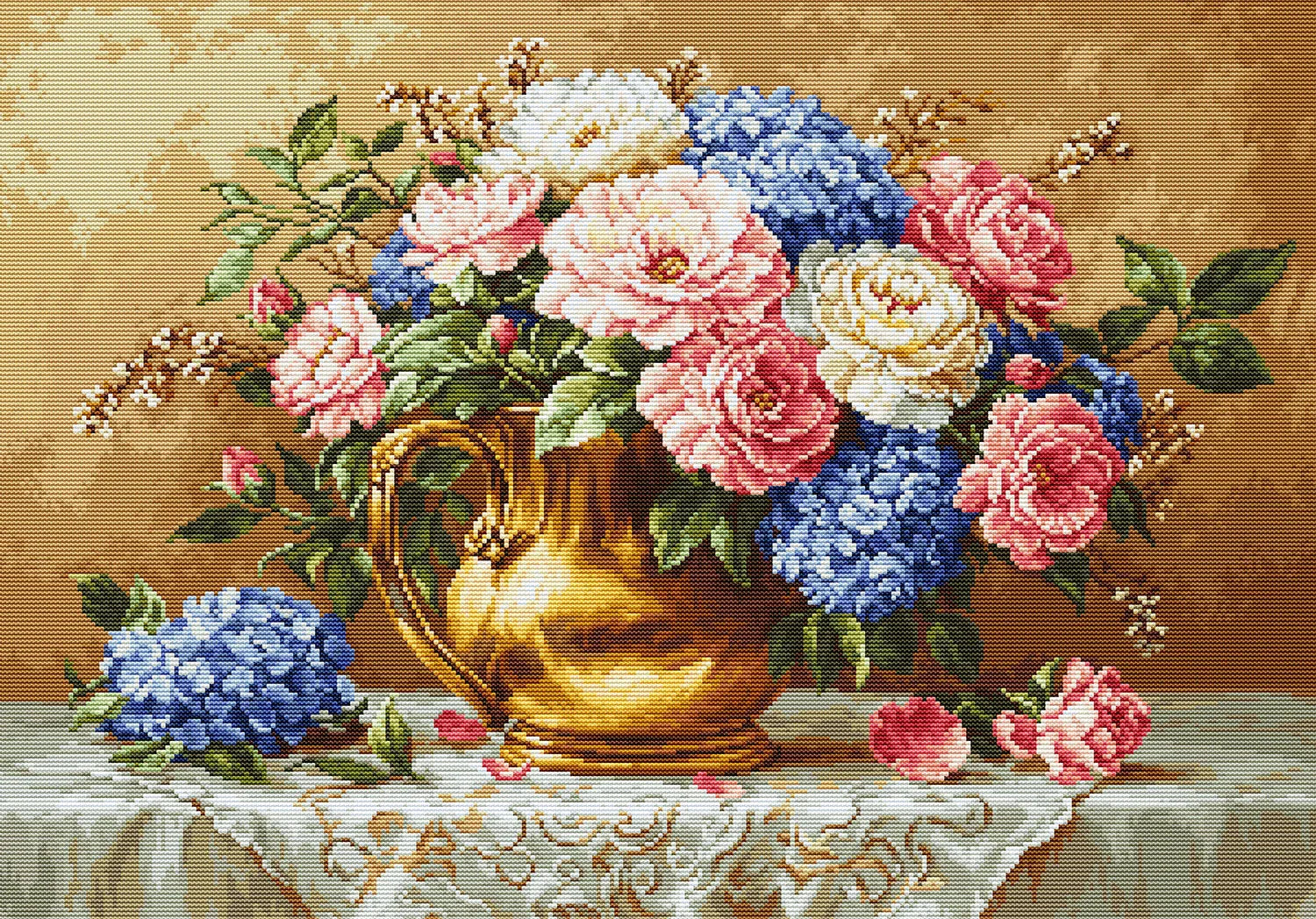 Cross Stitch Kit Luca-S GOLD - Golden Bloom, B723