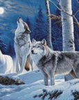 Cross Stitch Kit Luca-S GOLD - The Howl of Wolves and the Winter Moon, B727