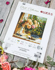 Petit Point Kit Luca-S GOLD - Vase with Roses and Blueberries, G719