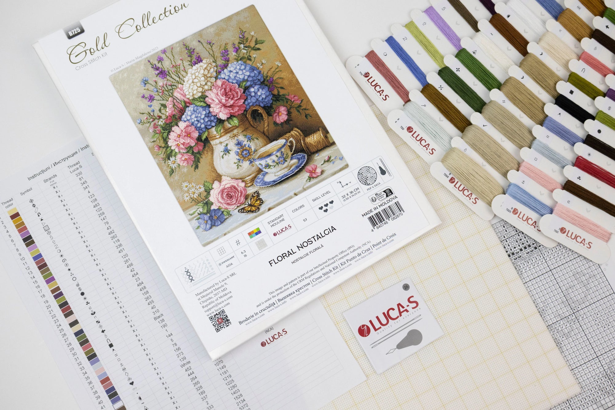 Cross Stitch Kit Luca-S GOLD - Floral Nostalgia, B725