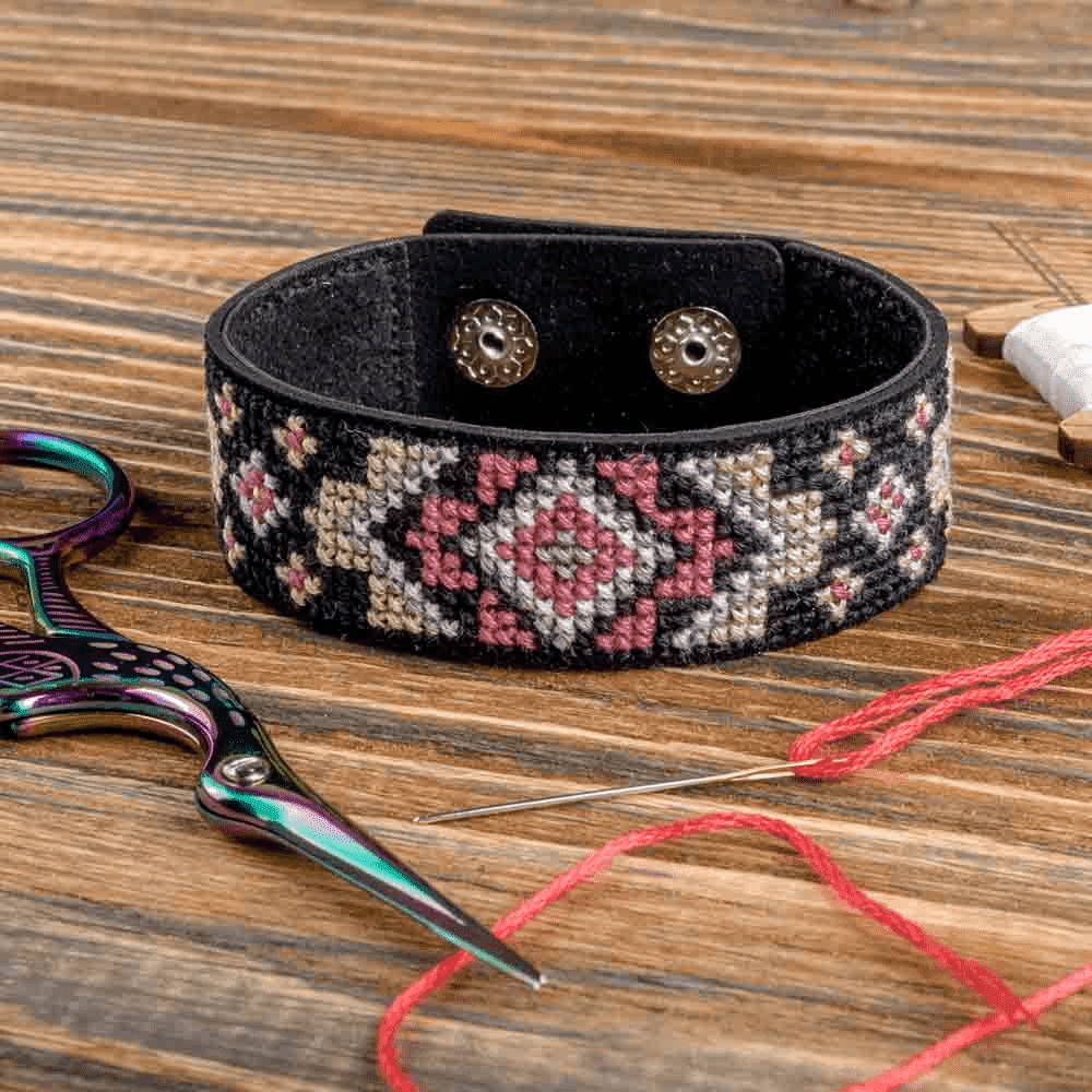 Bracelet Needlecraft Kit - Cross Stitch Kits on Leather - Luca - S Yarns