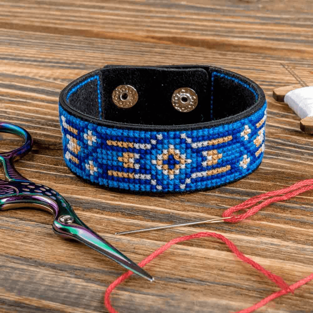 Bracelet Needlecraft Kit - Cross Stitch Kits on Leather - Luca - S Yarns