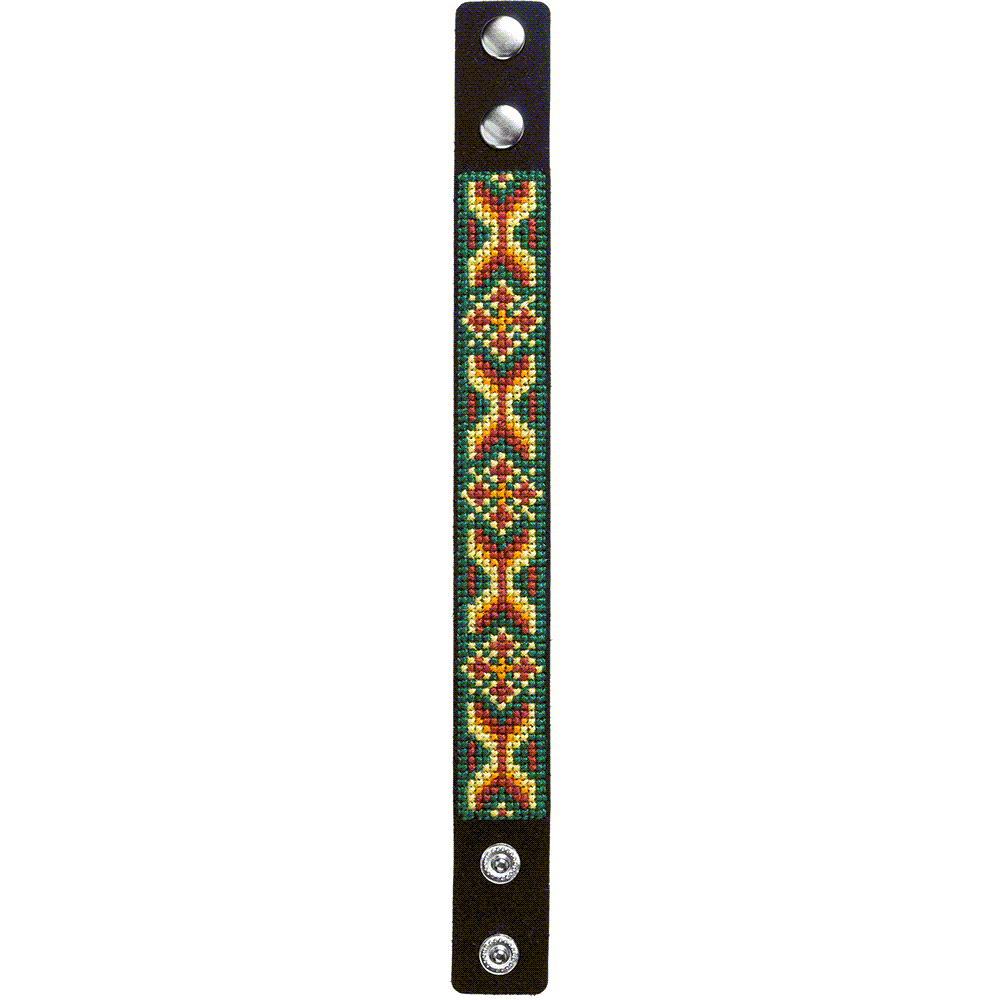 Bracelet Needlecraft Kit - Cross Stitch Kits on Leather - Luca - S Yarns