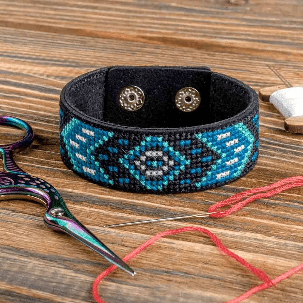 Bracelet Needlecraft Kit - Cross Stitch Kits on Leather - Luca - S Yarns
